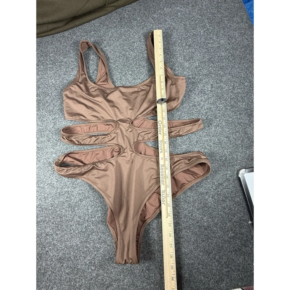 SKIMS Monokini Swimsuit Cocoa 2X Sexy Summer Beachwear‎ Unlined Bodysuit